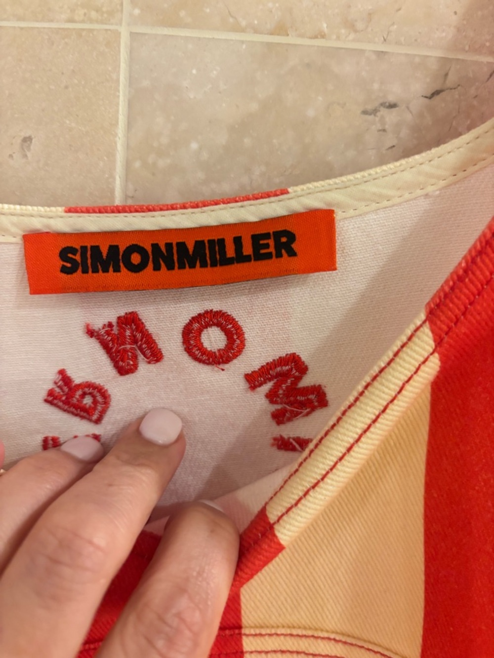 Simon Miller Red and Cream Vertical Stripe Tank - Picture 6 of 10